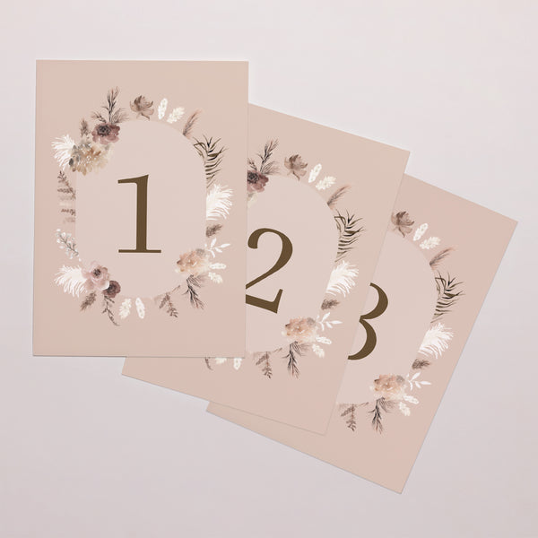 Tischkarte Hochzeitsrechteck Boho floral foto