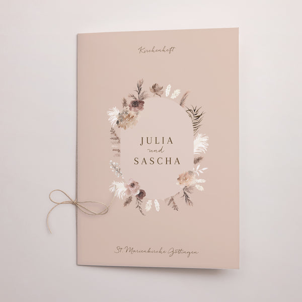 Kirchenheft Hochzeit Doppelflügel Bohemian Floral foto