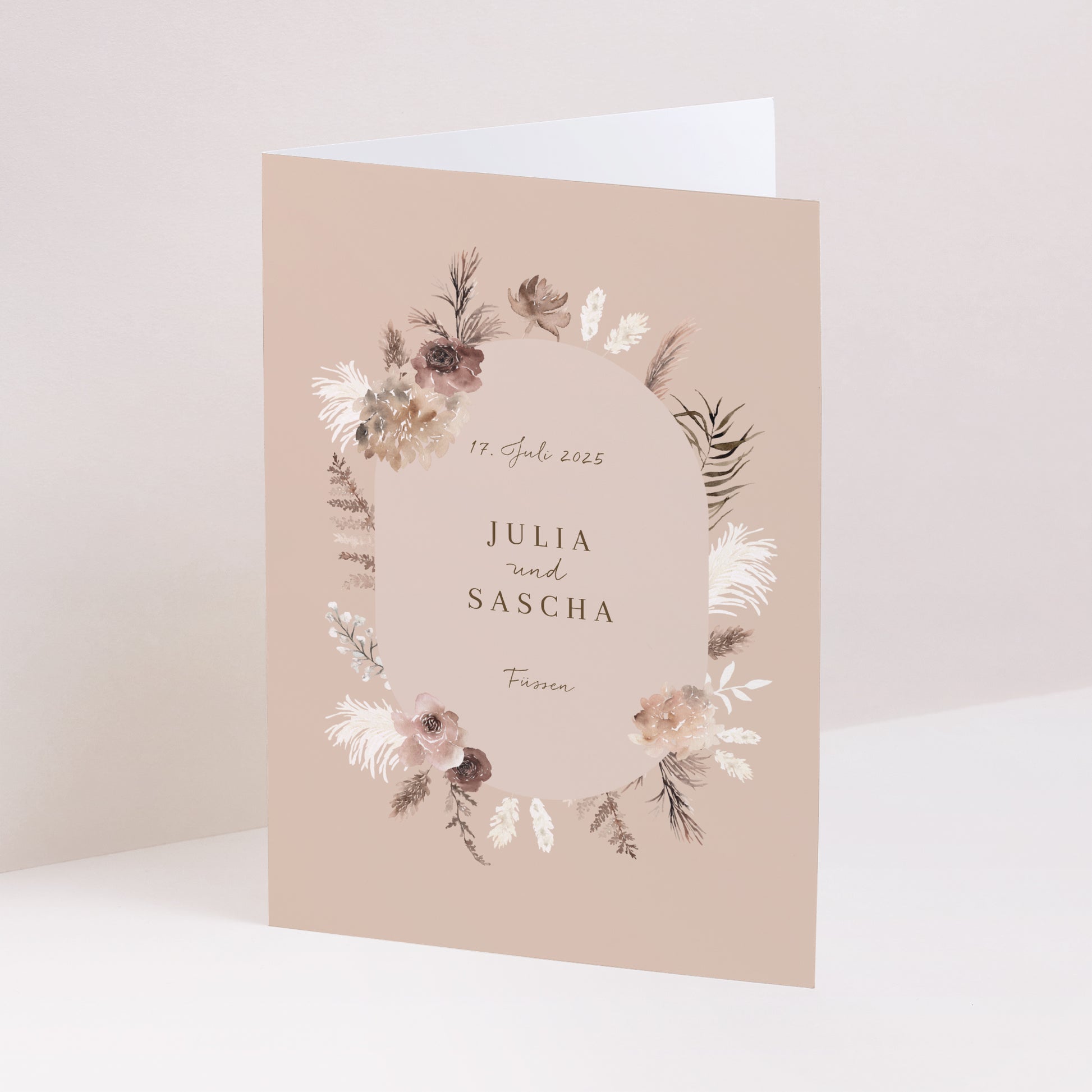 Hochzeitseinladung Doppelflügelporträt Bohemian Floral foto N° 1