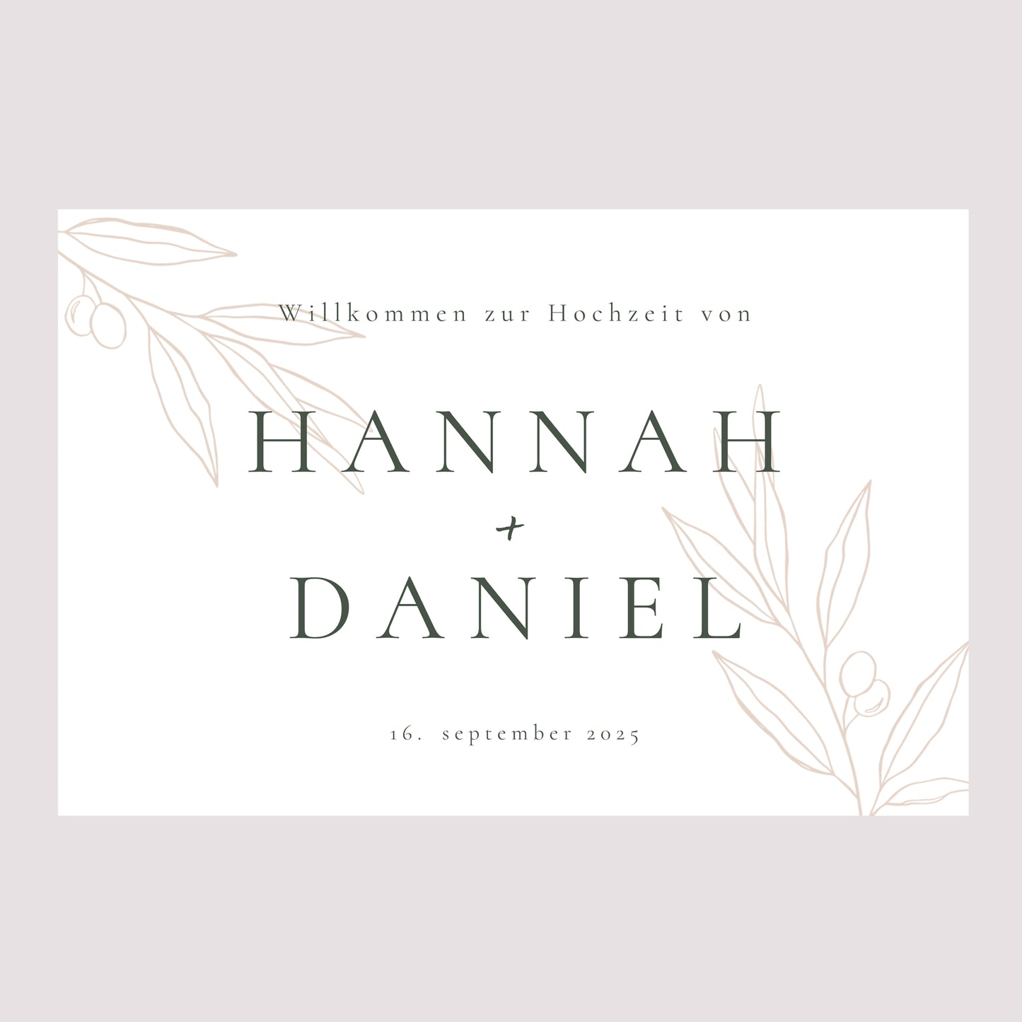 Begrüßungstafel Hochzeit Landschaft 90 x 60 cm Die Vereinigung des Olivenbaums foto N° 2
