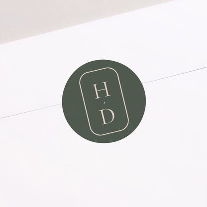 Sticker Hochzeit Rund Die Vereinigung des Olivenbaums foto N° 2