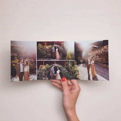 Dankeskarte Hochzeit Asymmetrisches Triptychon Vegetal Koralle foto N° 2