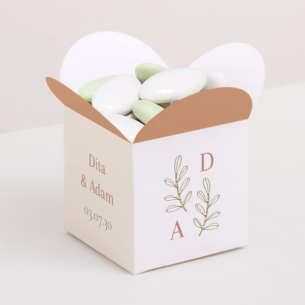 Geschenkbox Hochzeit Schmetterlingsöffnung Vegetal Koralle foto
