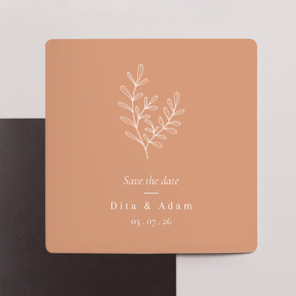 Save the date Karte Hochzeit Satz von 9, magnetisch. Vegetal Koralle foto N° 1
