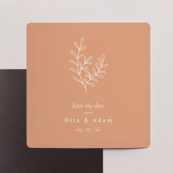 Save the date Karte Hochzeit Satz von 9, magnetisch. Vegetal Koralle foto