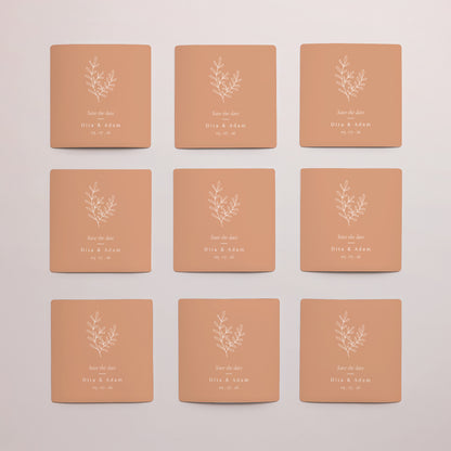 Save the date Karte Hochzeit Satz von 9, magnetisch. Vegetal Koralle foto N° 3