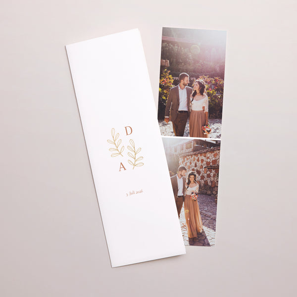 Dankeskarte Hochzeit Fotoautomaten Lesezeichen Vegetal Koralle foto