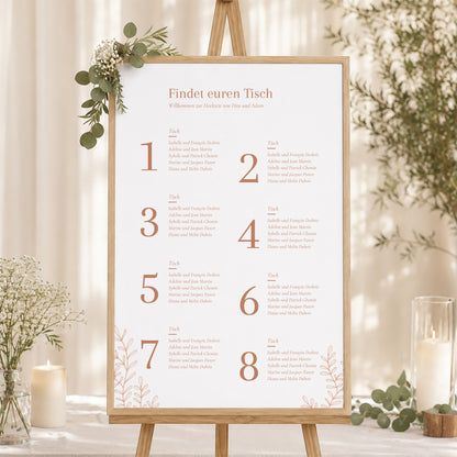 Sitzplan Hochzeit Porträt Vegetal Koralle foto N° 1