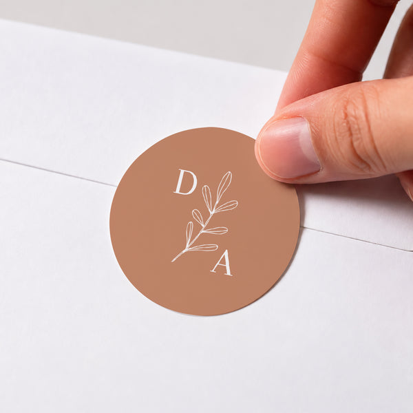 Sticker Hochzeit Rund Vegetal Koralle foto