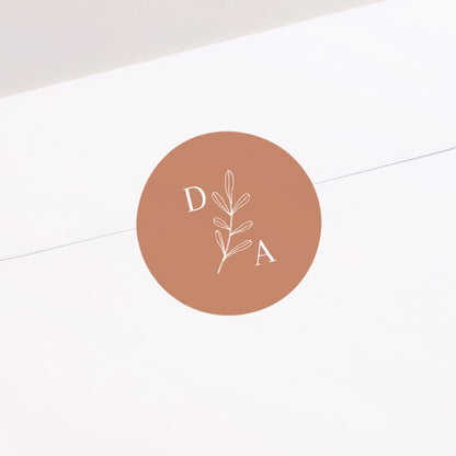 Sticker Hochzeit Rund Vegetal Koralle foto N° 2