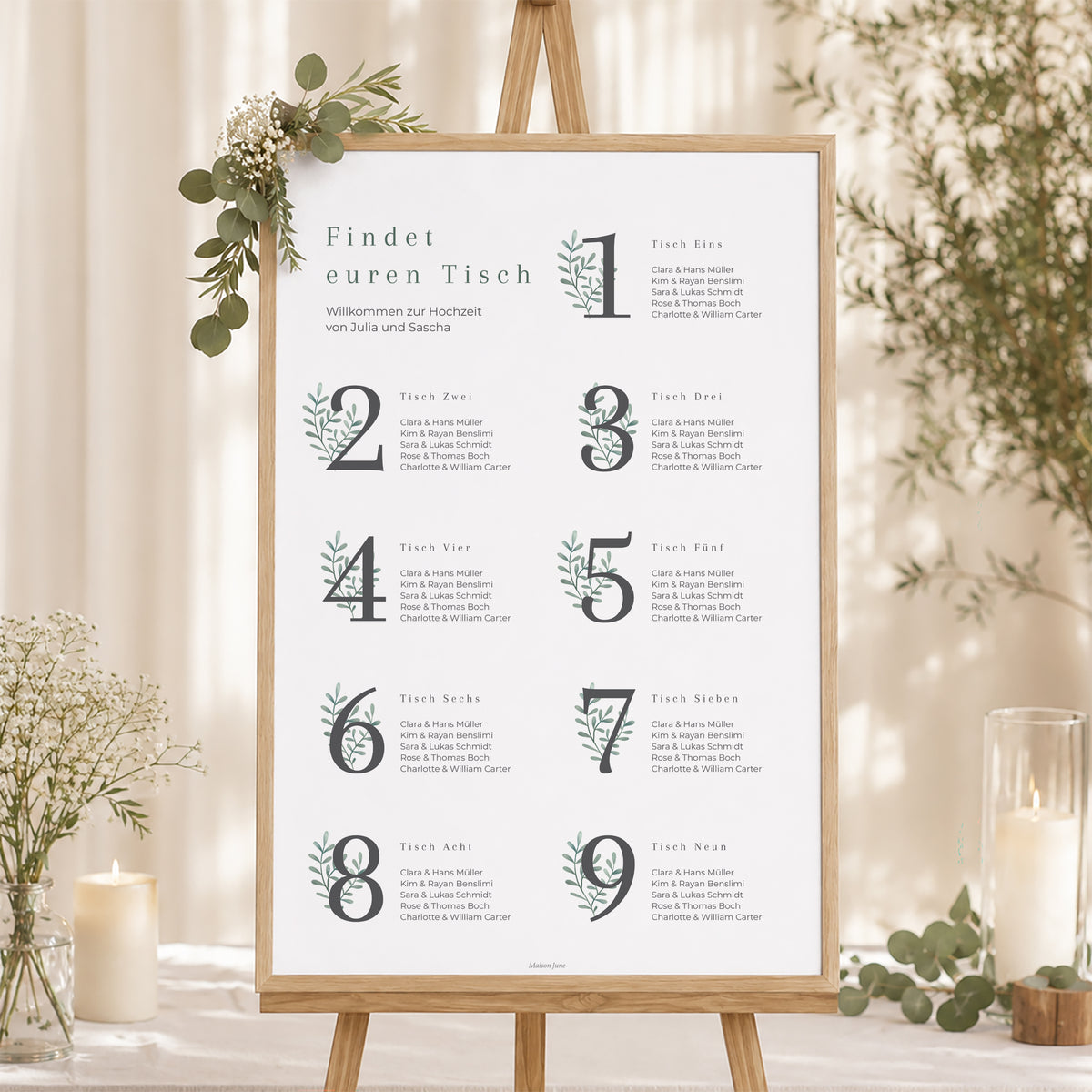 Sitzplan Hochzeit Porträt Süßes Gold foto N° 1