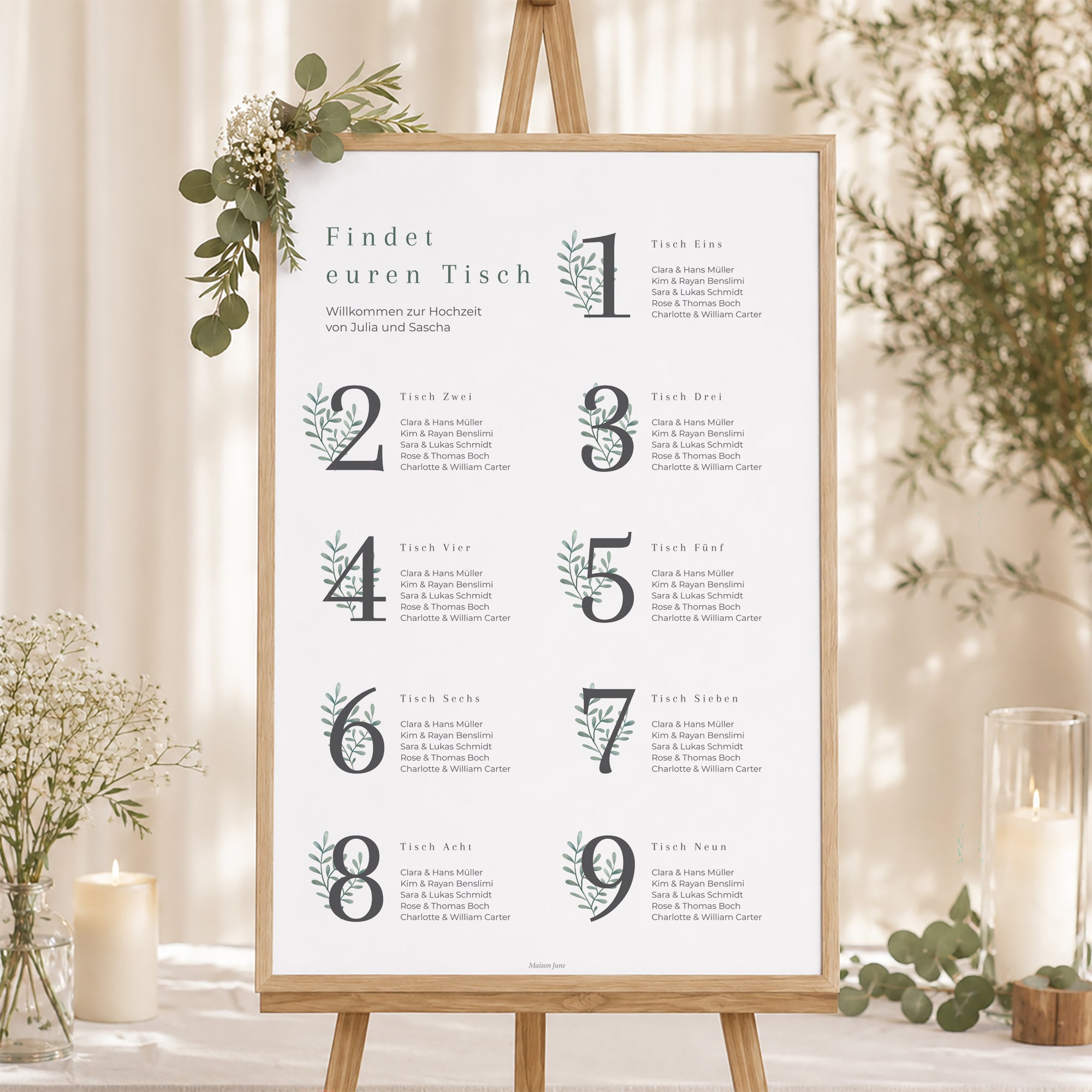 Sitzplan Hochzeit Porträt Süßes Gold foto N° 1