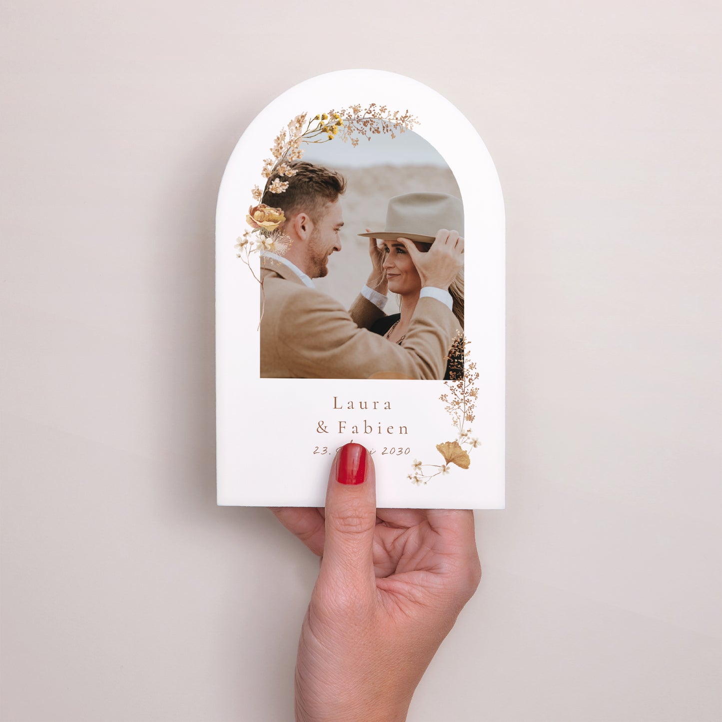 Hochzeitseinladung Arche ländlich creme schick foto N° 2