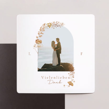 Dankeskarte Hochzeit Satz von 9, magnetisch. ländlich creme schick foto N° 1