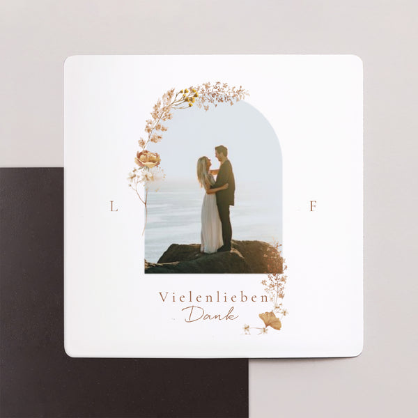 Dankeskarte Hochzeit Satz von 9, magnetisch. ländlich creme schick foto