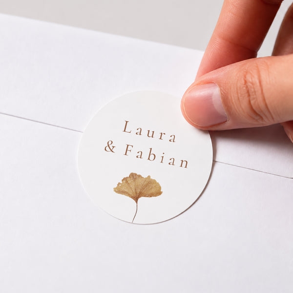Sticker Hochzeit Rund ländlich creme schick foto