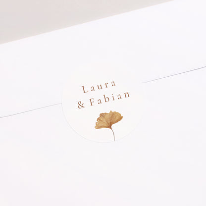 Sticker Hochzeit Rund ländlich creme schick foto N° 2