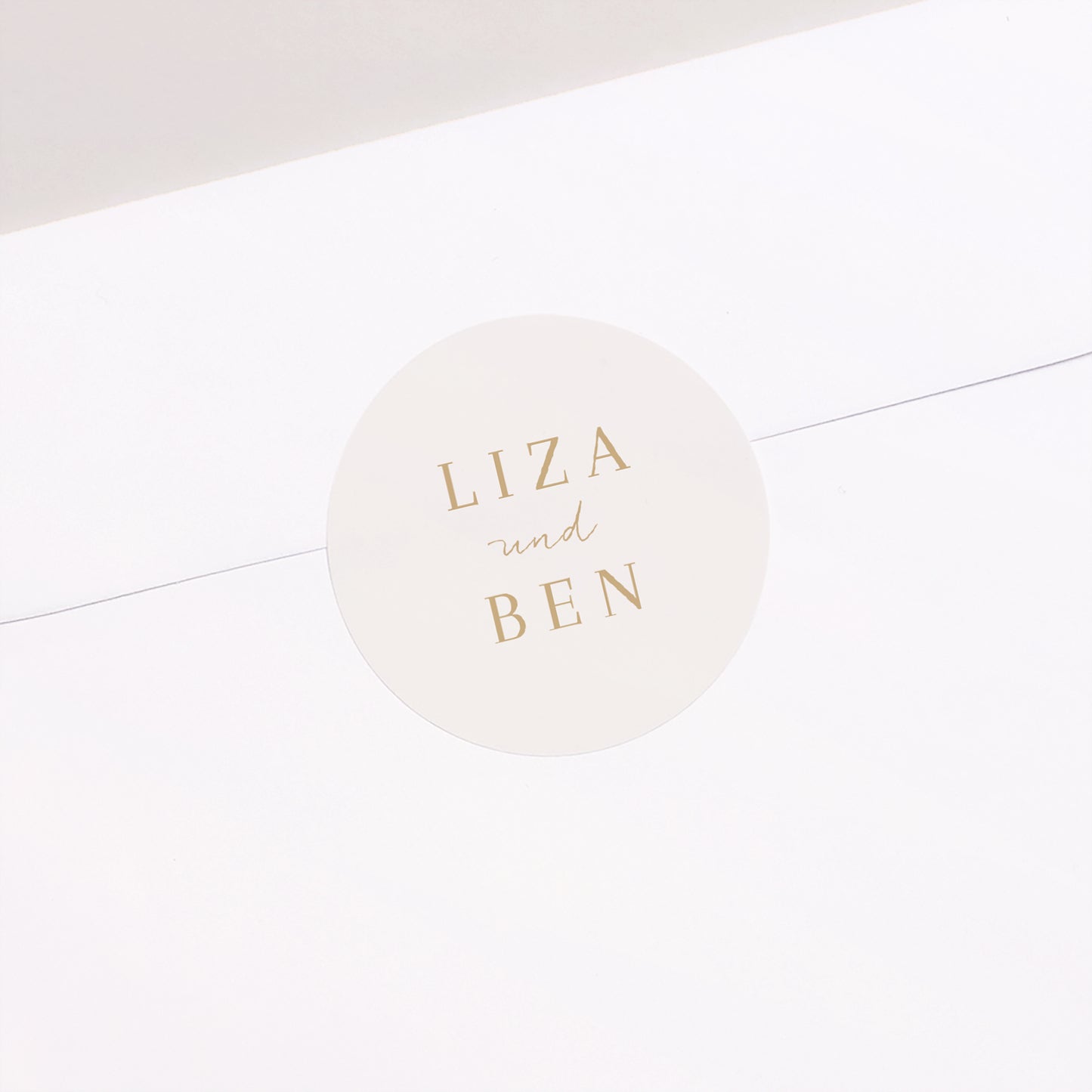 Sticker Hochzeit Rund Böhmisch Creme foto N° 2