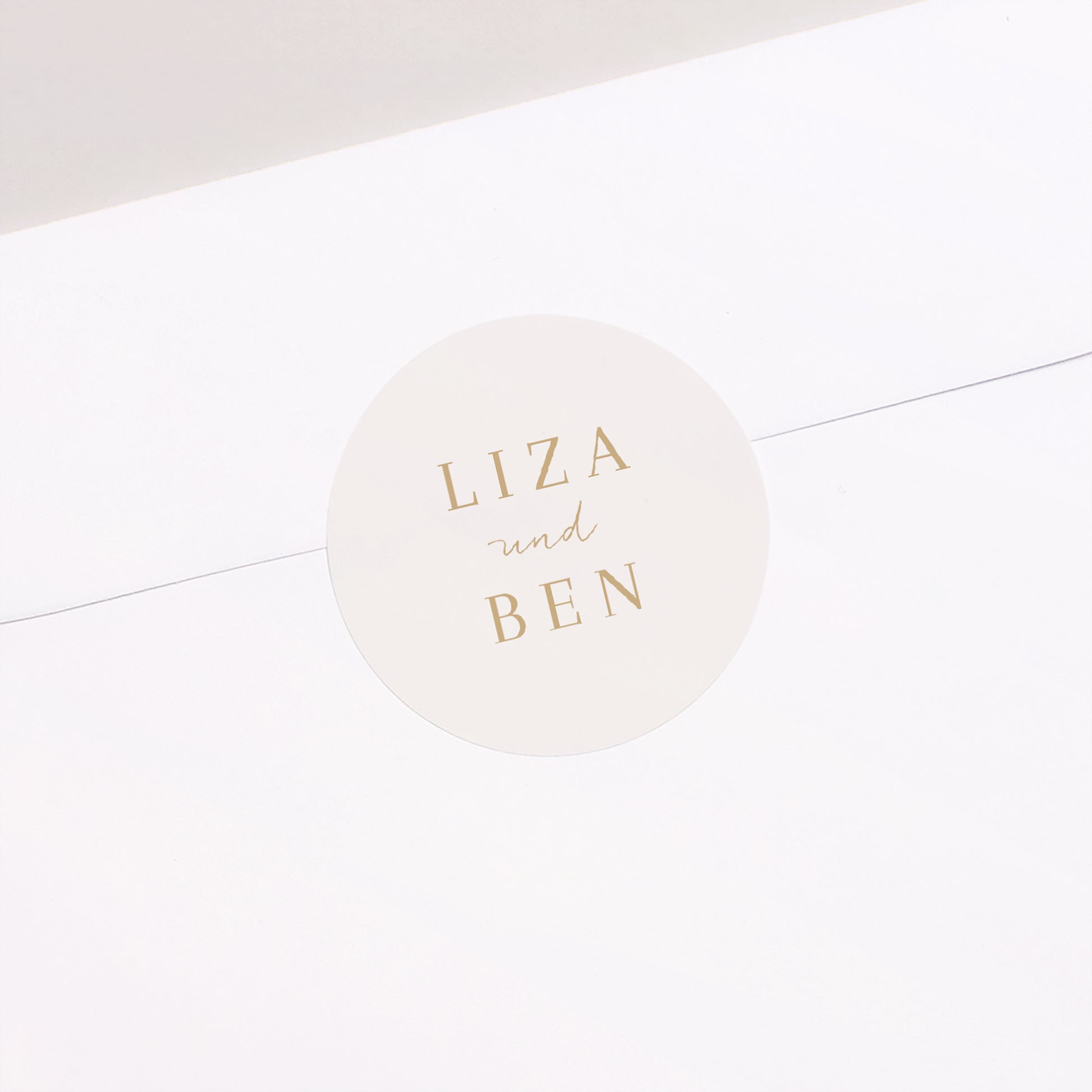 Sticker Hochzeit Rund Böhmisch Creme foto N° 2