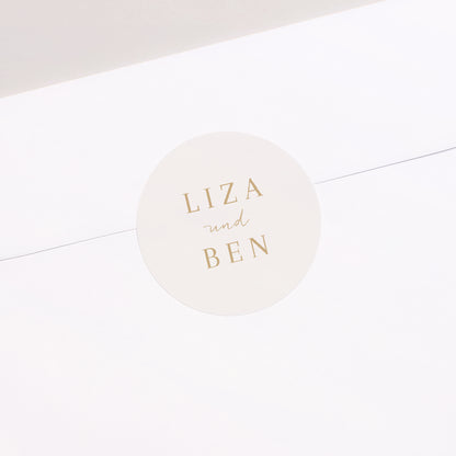 Sticker Hochzeit Rund Böhmisch Creme foto N° 2