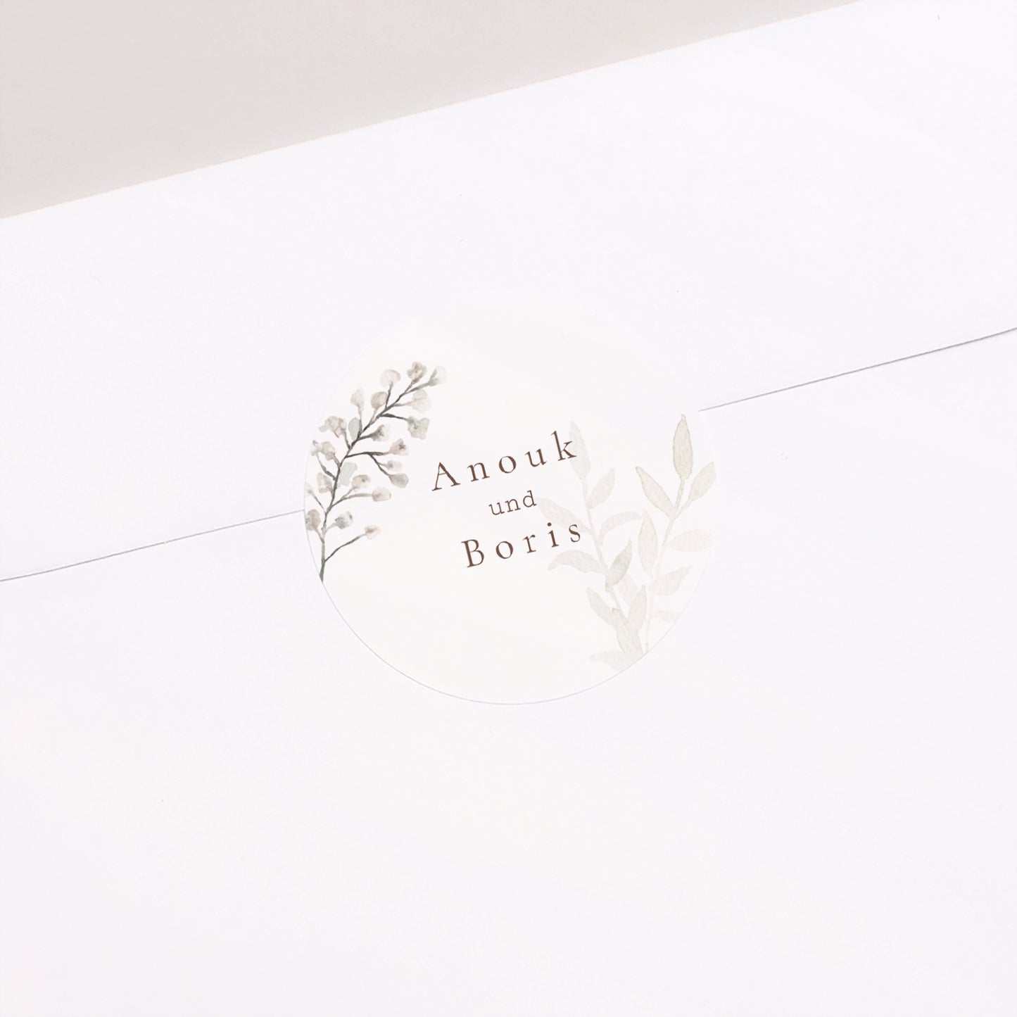Sticker Hochzeit Rund Getrocknete Blumen foto N° 2