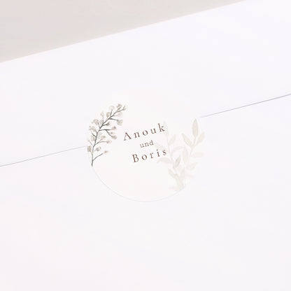 Sticker Hochzeit Rund Getrocknete Blumen foto N° 2