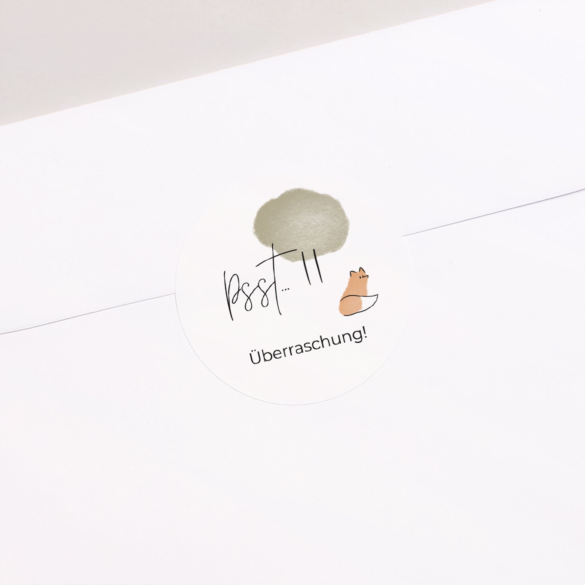 Sticker Geburt Rund Fuchs mit Bleistift foto N° 2