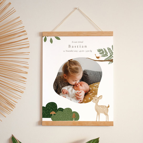 Poster Geburt Porträt Es war einmal die Tiere des Waldes foto