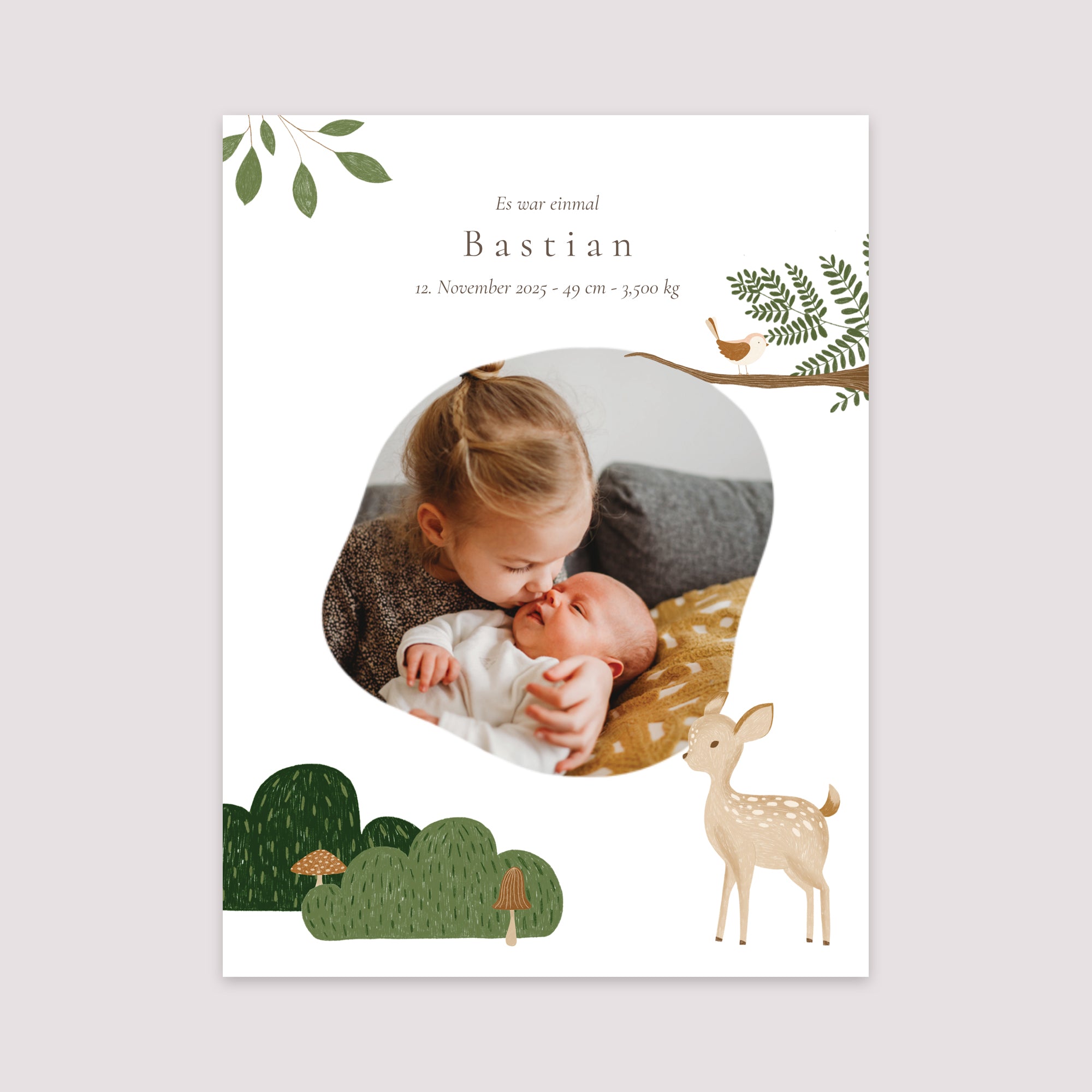 Poster Geburt Porträt Es war einmal die Tiere des Waldes foto N° 2