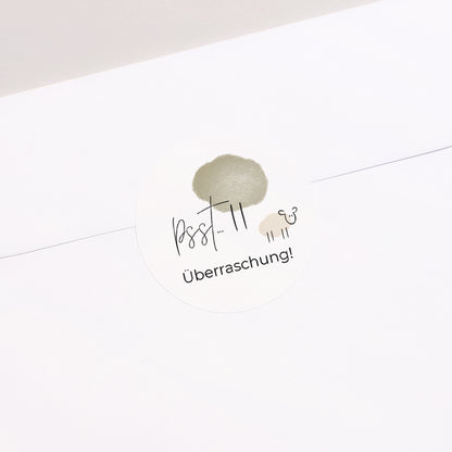 Sticker Geburt Rund Schaf mit Bleistift foto N° 1