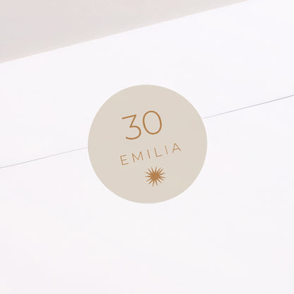 Sticker Geburtstag Rund Sun Party, 30 Jahre, Oval foto N° 2