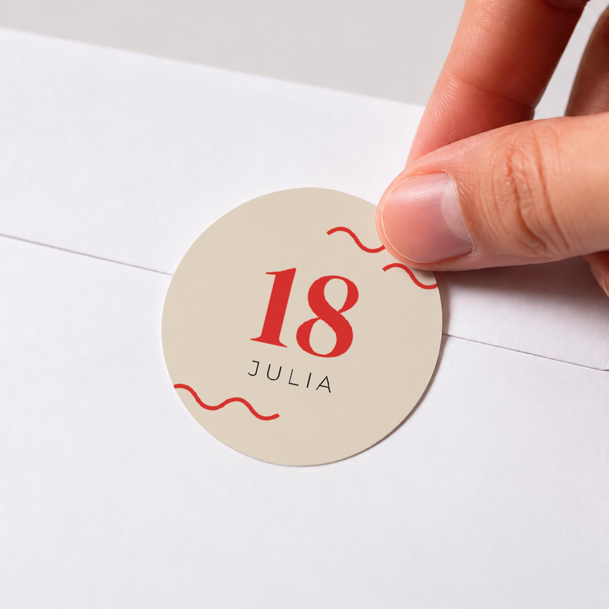 Sticker Geburtstag Rund Arche Foto Mädchen, 18 Jahre foto N° 1