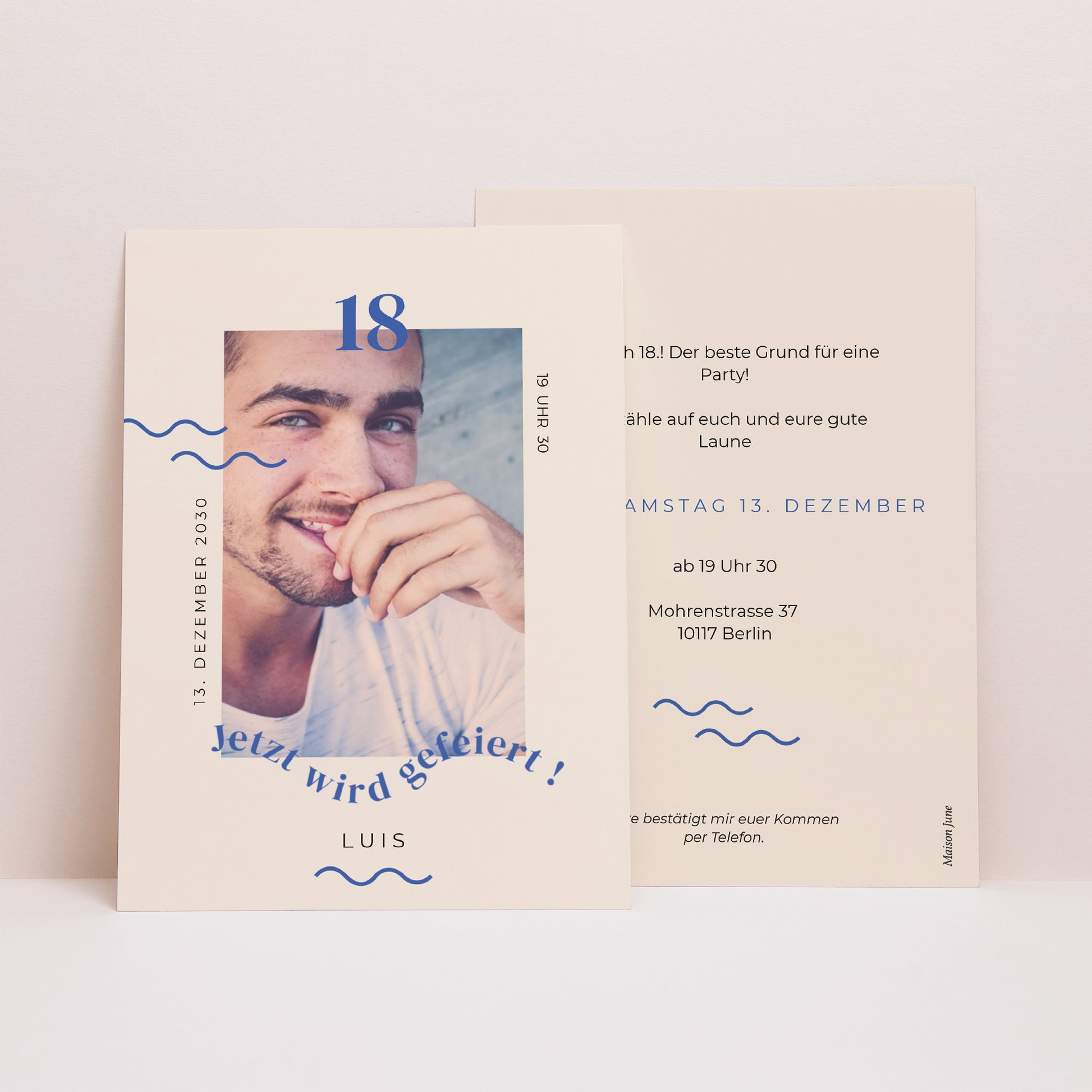 Einladungskarte Geburtstag Junge Foto-Typo, 18 Jahre alt foto N° 1