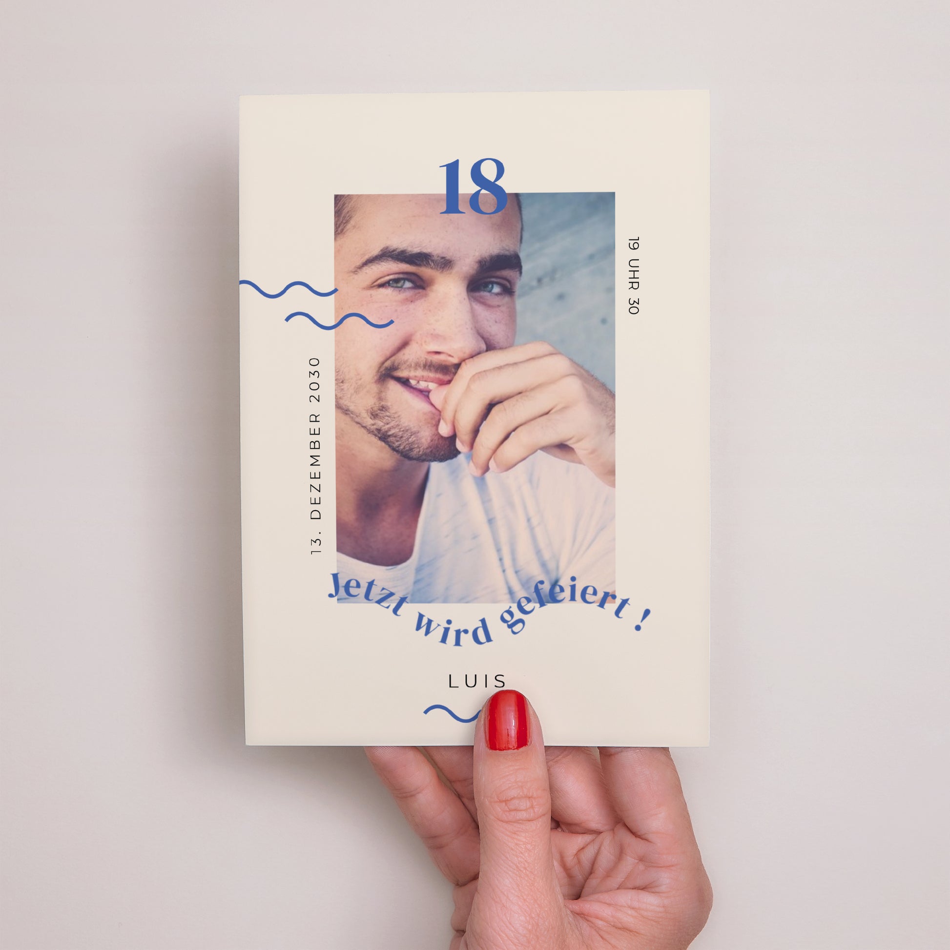 Einladungskarte Geburtstag Junge Foto-Typo, 18 Jahre alt foto N° 2