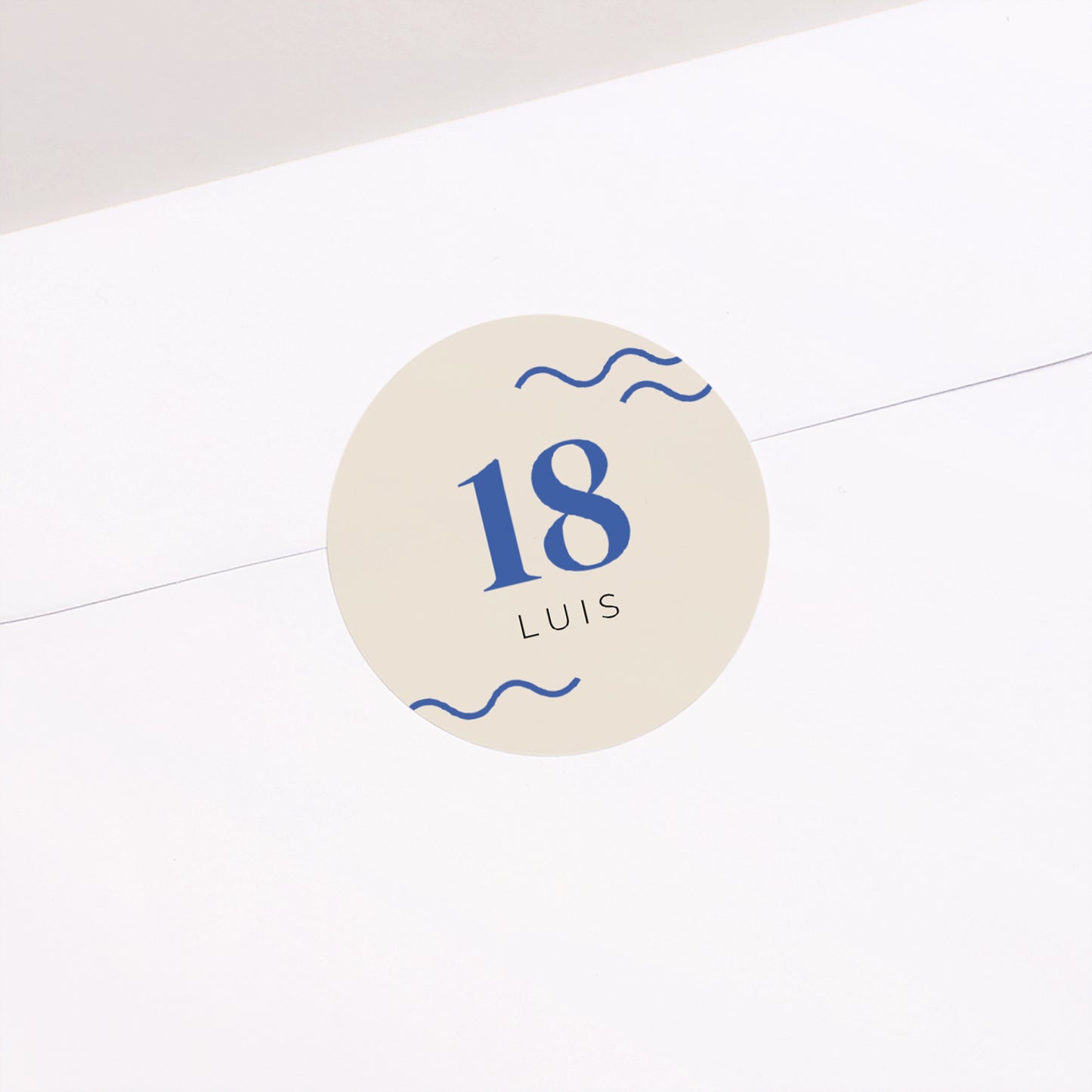 Sticker Geburtstag Rund Junge Foto-Typo, 18 Jahre alt foto N° 2