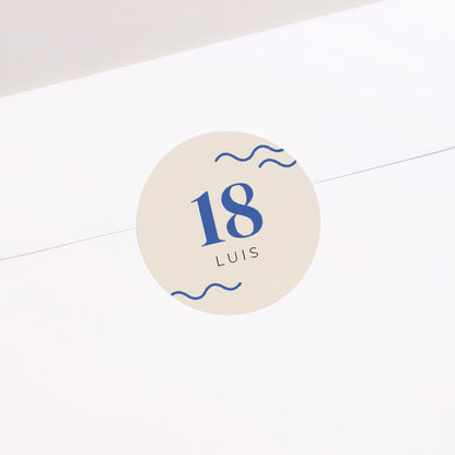 Sticker Geburtstag Rund Junge Foto-Typo, 18 Jahre alt foto N° 2