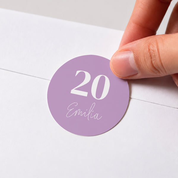 Sticker Geburtstag Rund Wellenrechteck foto
