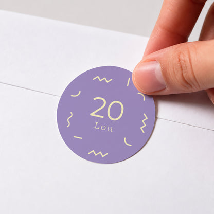 Sticker Geburtstag Rund Goldene Konfetti foto N° 1