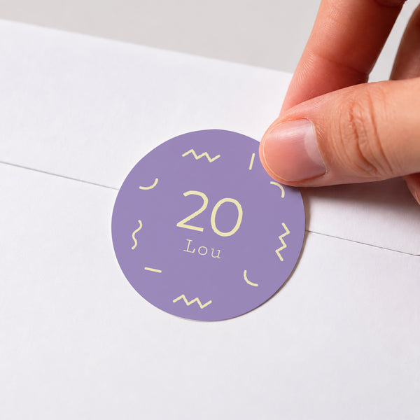 Sticker Geburtstag Rund Goldene Konfetti foto