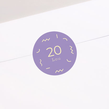 Sticker Geburtstag Rund Goldene Konfetti foto N° 2