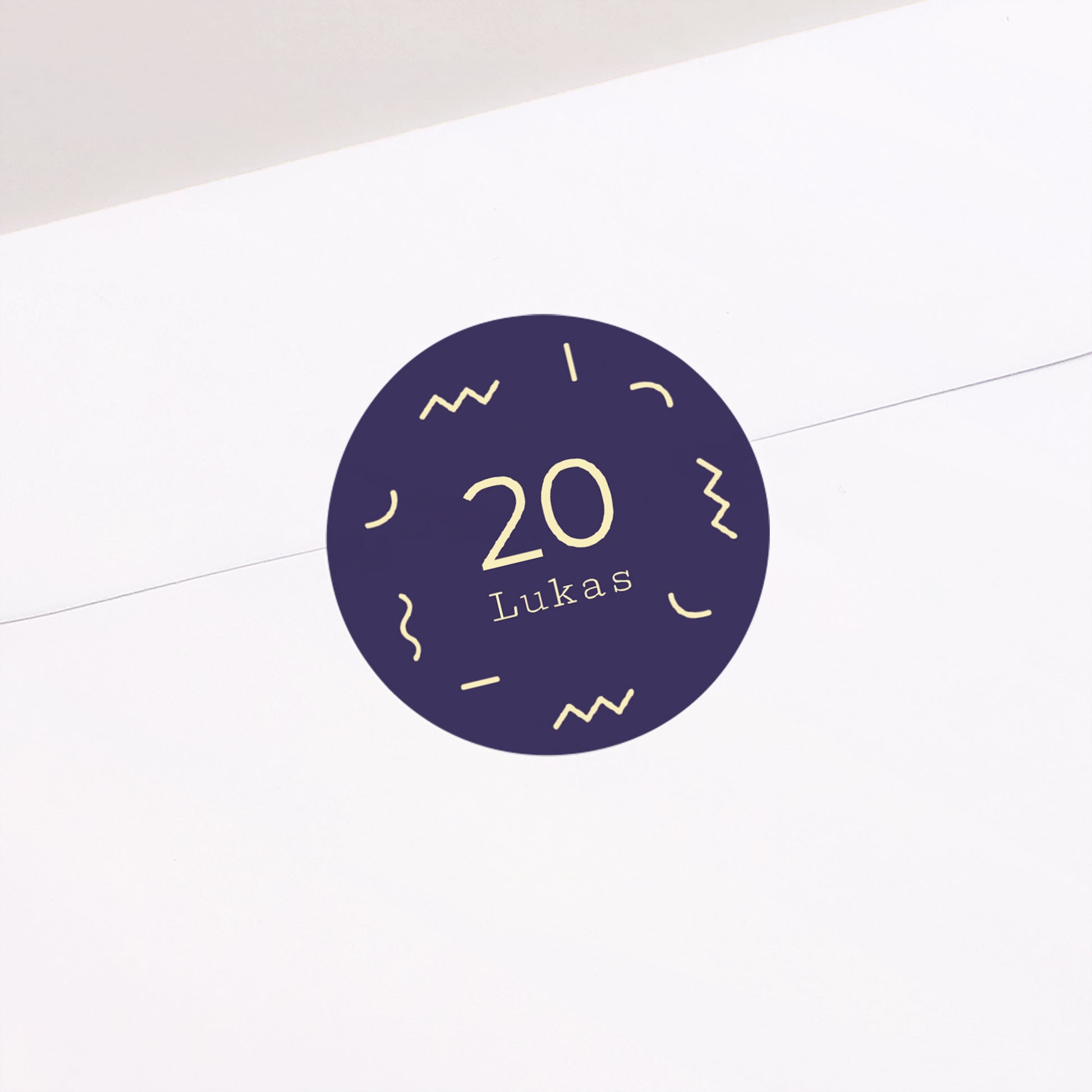 Sticker Geburtstag Rund Goldene Konfetti Pop foto N° 2