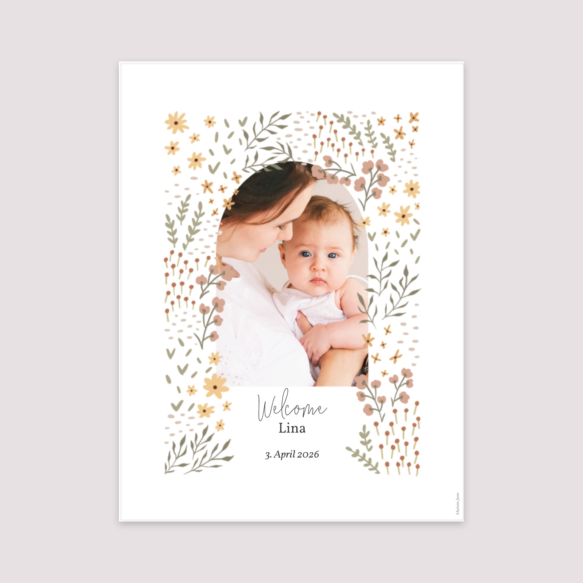 Poster Geburt Porträt Kleine Blumen foto N° 2