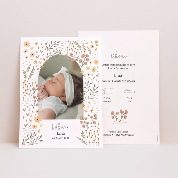 Geburtskarten Kleine Blumen foto