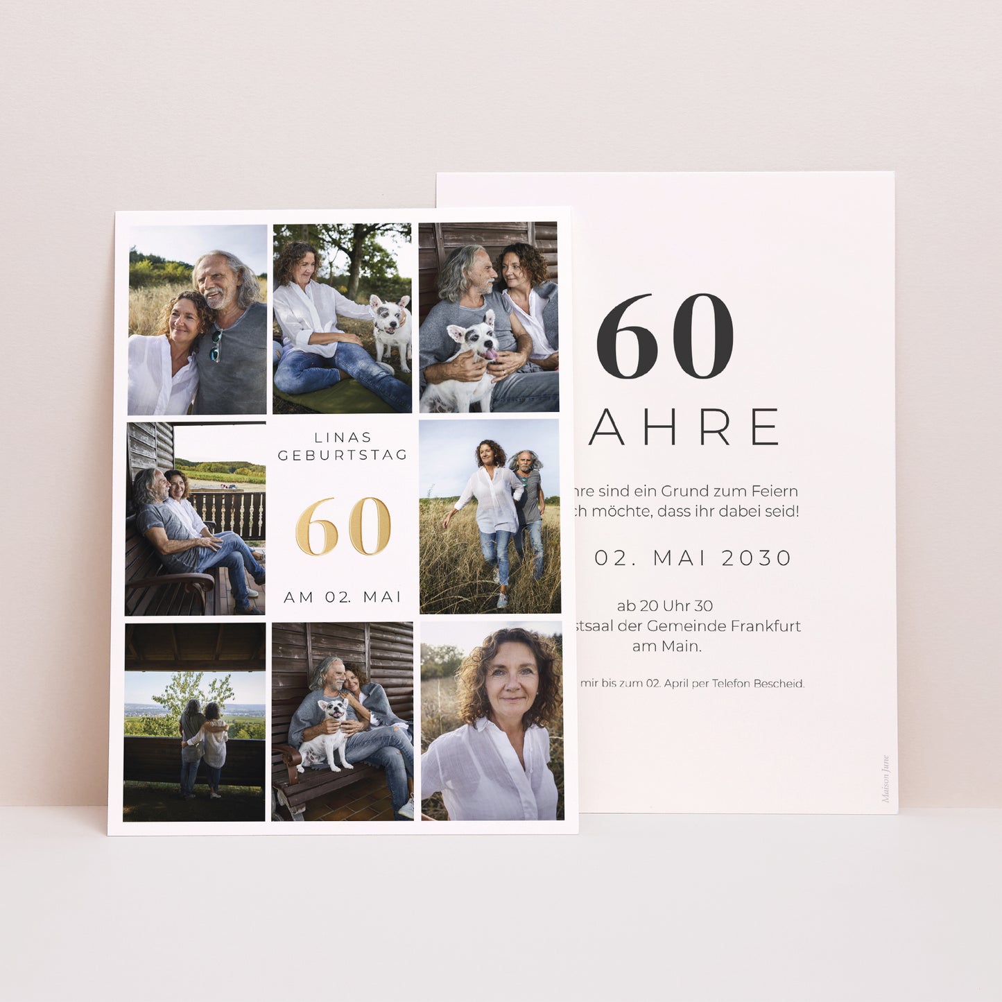 Einladungskarte Geburtstag 60 Jahre Geburtstag Mehrere Fotos foto N° 1