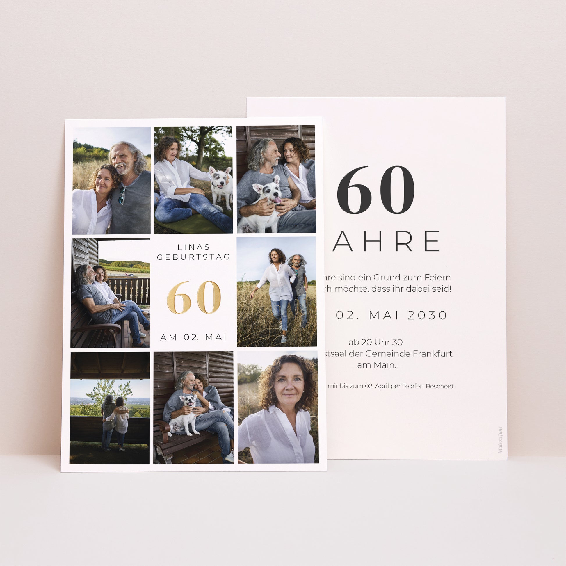 Einladungskarte Geburtstag 60 Jahre Geburtstag Mehrere Fotos foto N° 1
