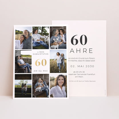 Einladungskarte Geburtstag 60 Jahre Geburtstag Mehrere Fotos foto N° 1