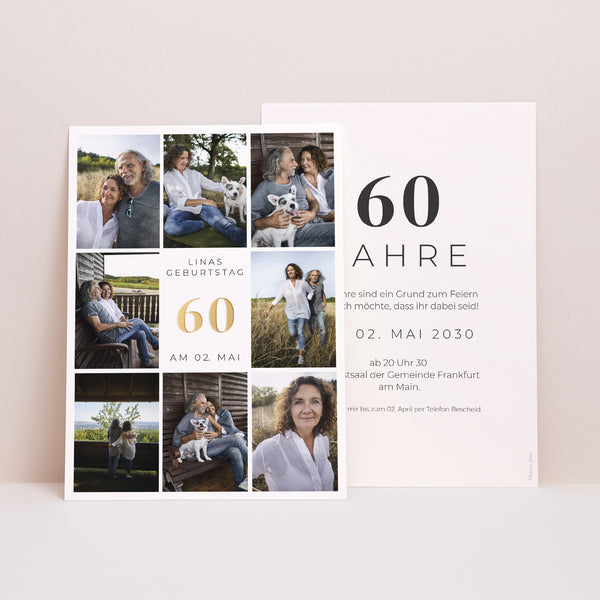 Einladungskarte Geburtstag 60 Jahre Geburtstag Mehrere Fotos foto