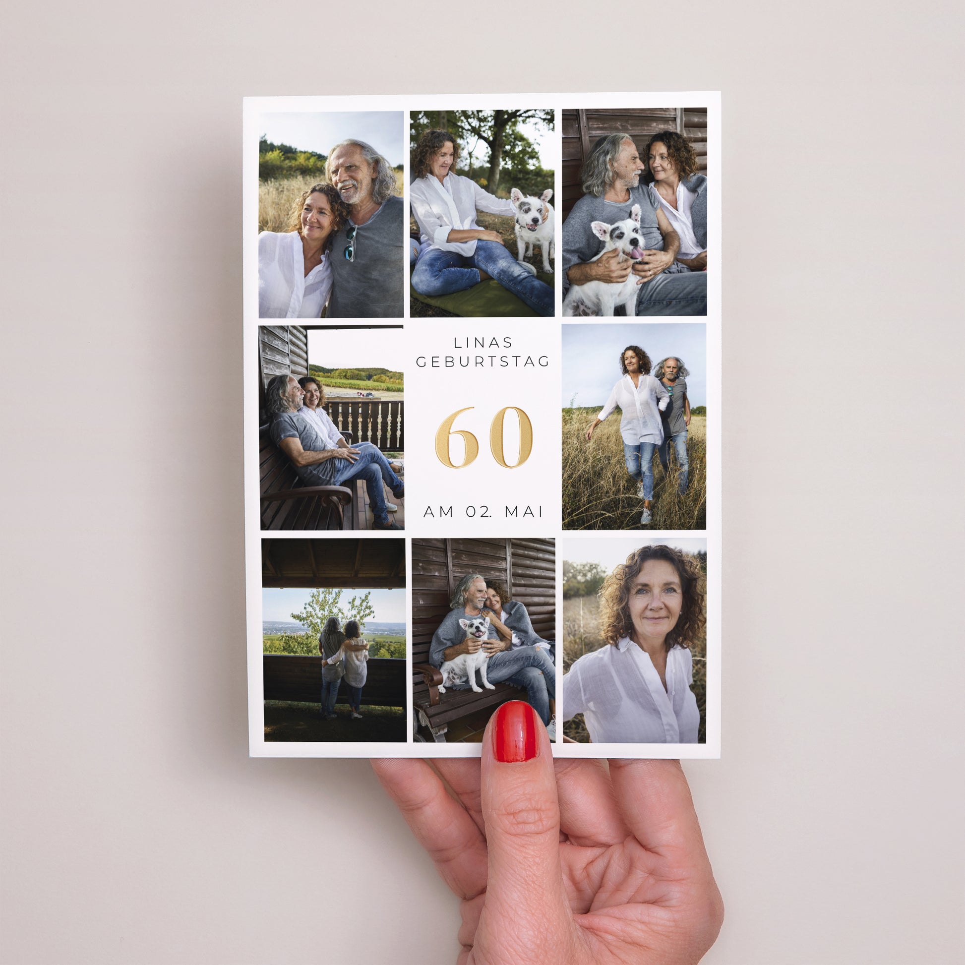 Einladungskarte Geburtstag 60 Jahre Geburtstag Mehrere Fotos foto N° 2
