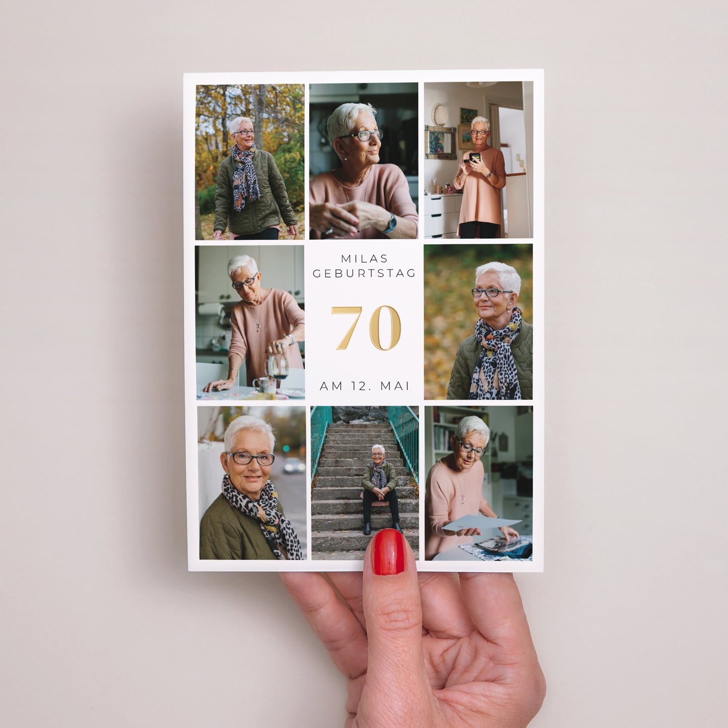 Einladungskarte Geburtstag 8 Fotos, 70 Jahre foto N° 2