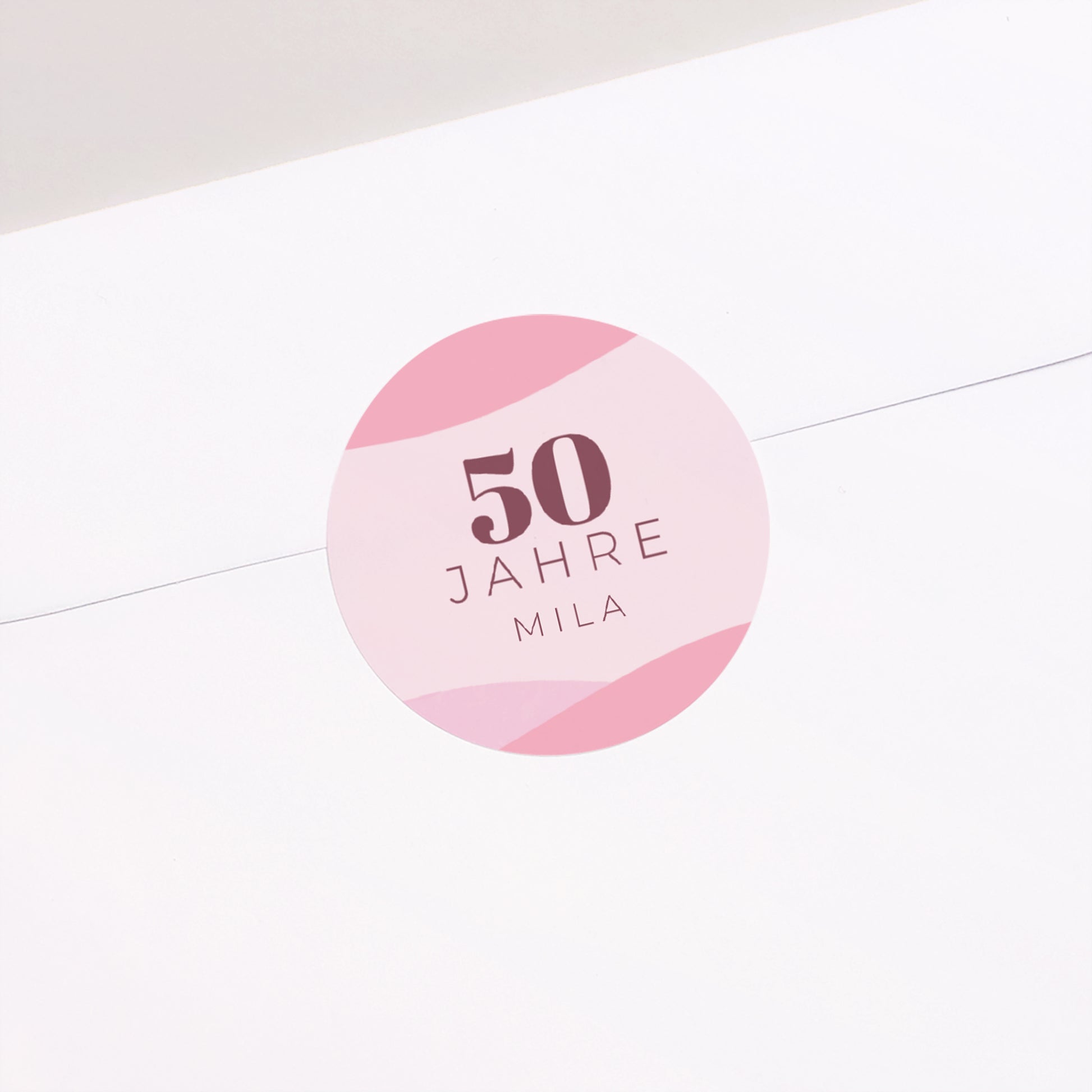 Sticker Geburtstag Rund Camaïeu Rosa, 50 Jahre foto N° 2